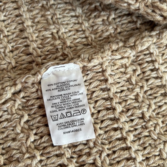 NWT -LOFT Textured Sweater Jacket Button down, Tan Size XS - Picture 4 of 5